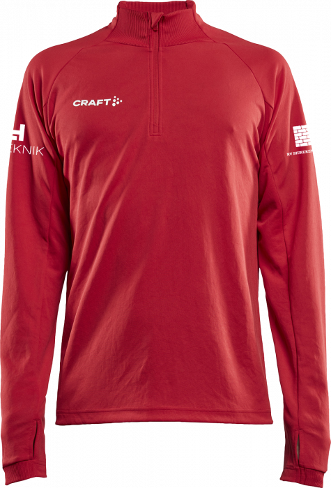 Craft - Evolve Shirt With Half Zip - Czerwony