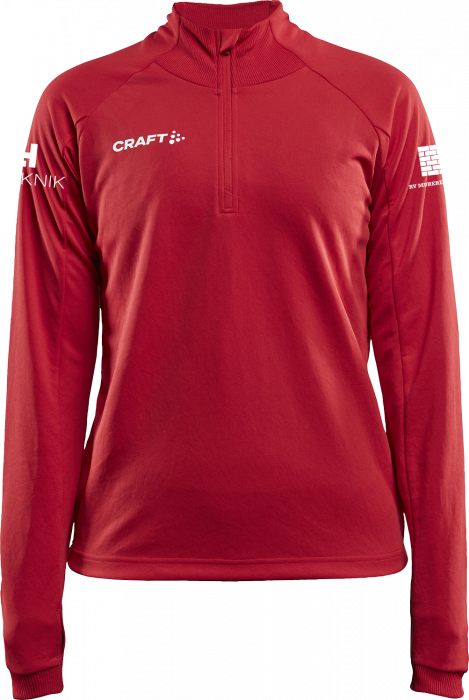 Craft - Evolve Shirt With Half Zip Woman - Czerwony